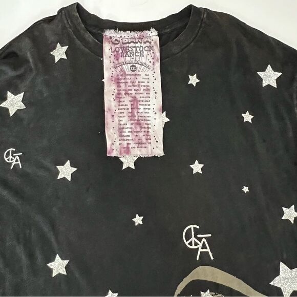 C Bar A Lovestock Ranch by Christian Audigier XXL Stars Mushroom Psychedelic Tee - Picture 3 of 14
